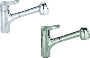Satin Nickel Pullout Kitchen Faucet