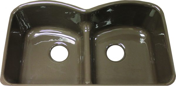 Langlade Smart Divide double bowl undermount cast iron kitchen sink.