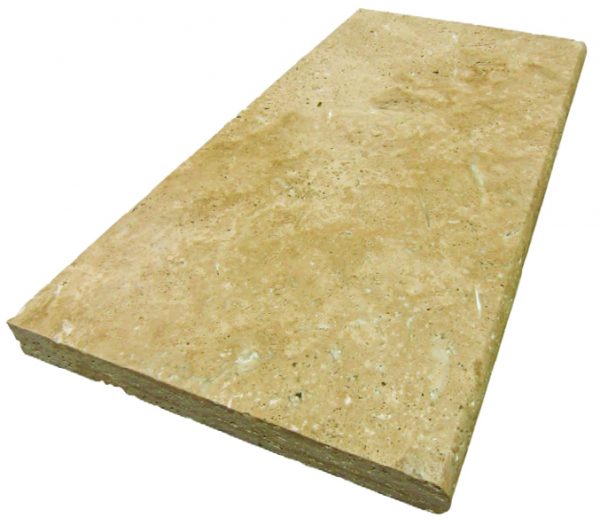 Light Walnut Travertine – Single Bullnose Coping