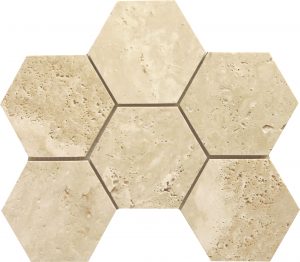 4" Ivory Hexagon Honed