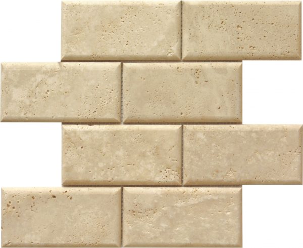 3×6 Ivory Pillow Edge Brick Honed
