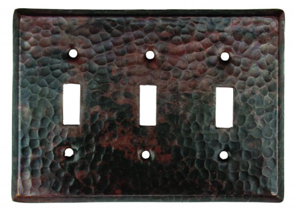 Triple Light Switch Copper Plate Cover