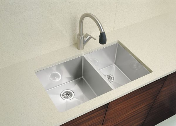 Satin Nickel Kitchen Faucet with Side Spray