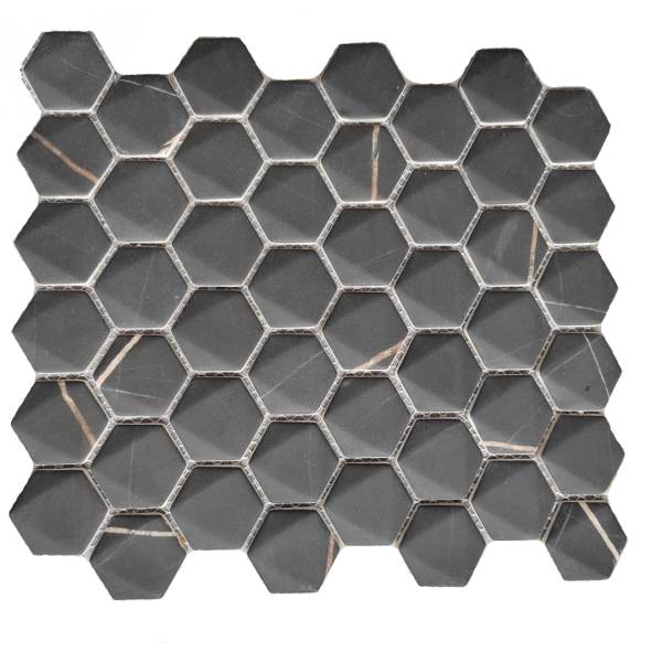 black matte hexagon